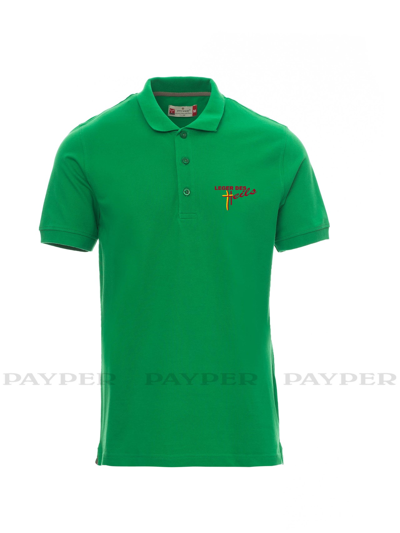 Polo homme vert avec logo serigraphié
